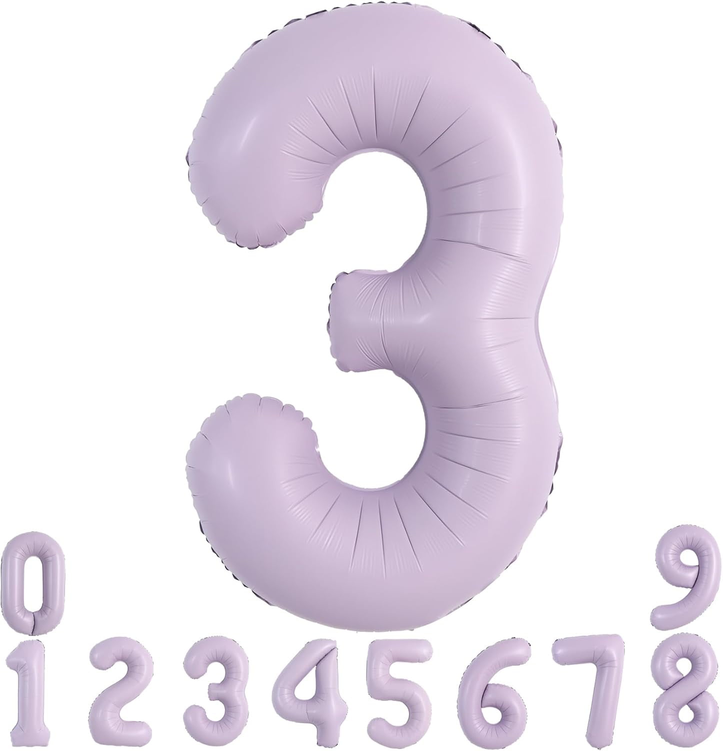 40 Inch Cream Purple Large Number 3 Balloon for 3rd Birthday Party