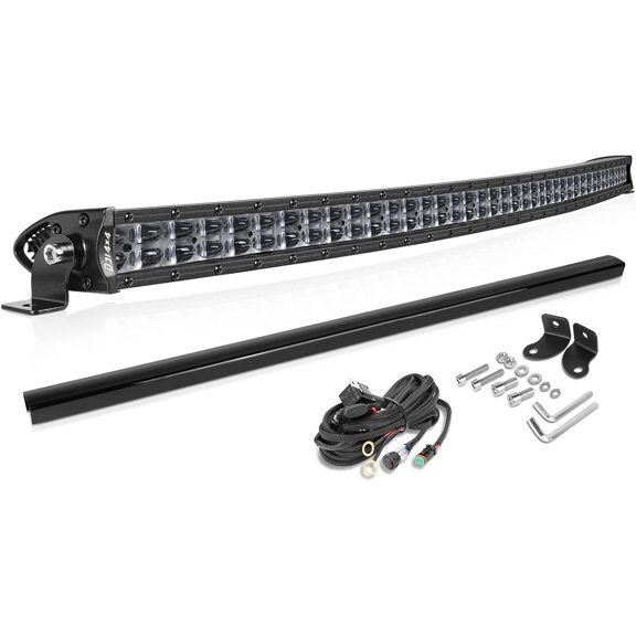 40 Inch Curved LED Light Bar, Super Slim 360W Off Road Dual Row LED Driving Light Spot Flood Combo Work Light Roof Bumper Bar for UTV ATV SUV RZR JK JL Boat