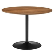 40 Inch Dining Table, Brown Black, Wood, Metal, Mid Century Kitchen Cafe Bistro Hospitality Restaurant, Modern Contemporary HB34604