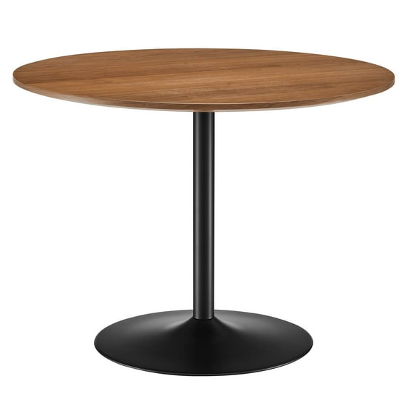 40 Inch Dining Table, Brown Black, Wood, Metal, Mid Century Kitchen Cafe Bistro Hospitality Restaurant, Modern Contemporary HB34604