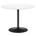 thumbnail image 1 of 40 Inch Dining Table, White Black, Wood, Metal, Mid Century Kitchen Cafe Bistro Hospitality Restaurant, Modern Contemporary HB34605, 1 of 7