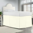 thumbnail image 1 of 40 Inch Drop Full XL Size Dorm Bed Ivory Solid Bed Skirt Lightweight Pleated Pattern Split Corner Premium Hotal Quality With Flexible Elastic & Fade Resistent, 1 of 6