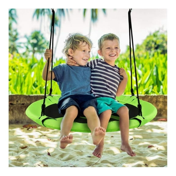 40 Inch Flying Saucer Tree Swing - Indoor Outdoor Play Set for Kids, 700 lbs Capacity, Adjustable Height, Heavy Duty Oxford Fabric & Steel Frame, Backyard Swing for Multiple Children
