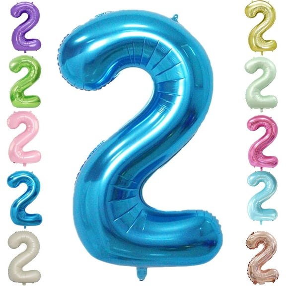 40 Inch Foil Number Balloons 2 for Kids Birthday Party Large 2 Balloon for 2th Birthday Decorations Girls for Blue Digit 2 Balloon for Birthday Party and Anniversary Events Decorations (Dark Blue 2)