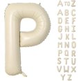 thumbnail image 1 of 40 Inch Giant Cream Foil Balloons - Big Single Alphabet A-Z, Beige Large Aluminum Balloons for Birthday, Baby Shower, Wedding, Anniversary Party Decoration, 1 of 16