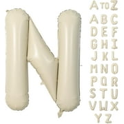 40 Inch Giant Cream N Foil Balloon - Big Single Alphabet A-Z Balloons, Helium for Birthday, Baby Shower, Wedding, Anniversary Party Decoration