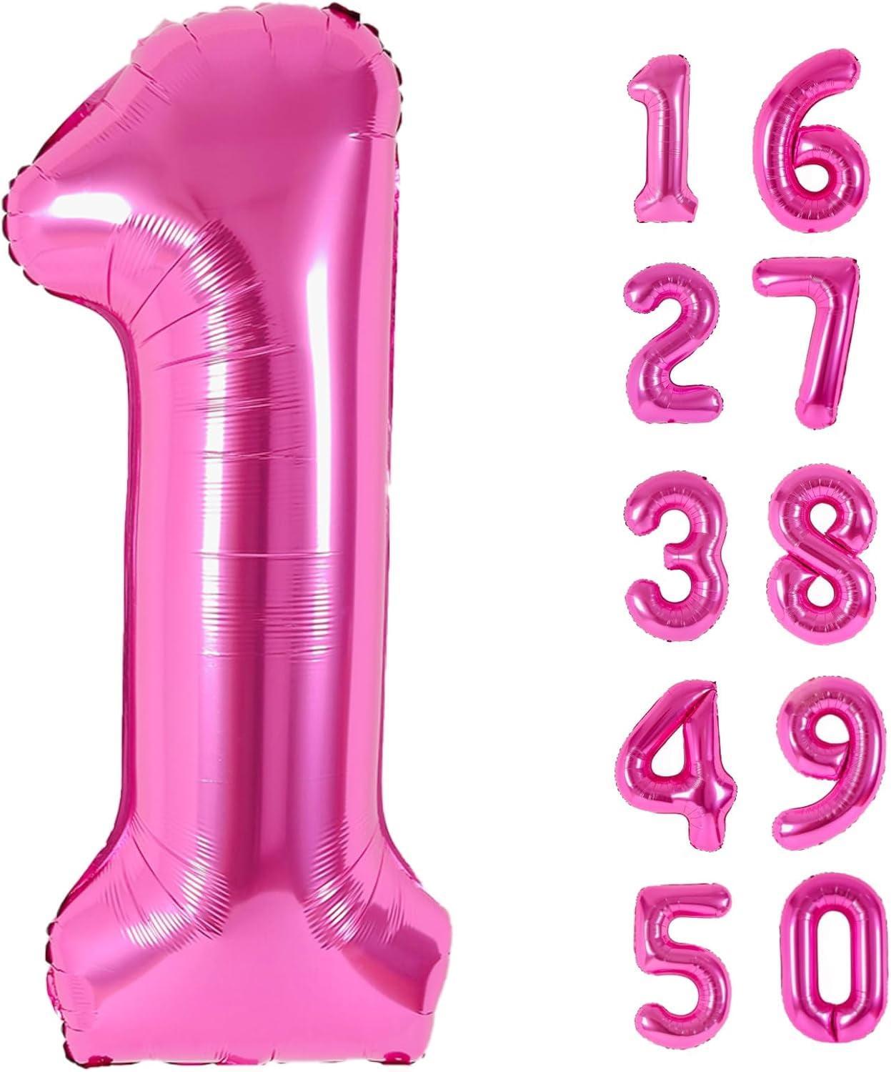 40 Inch Giant Light Pink Number 1 Balloon, Helium Mylar Foil Number Balloons for Birthday Party, 1st Birthday Decorations for Kids, Anniversary Party Decorations Supplies (Light Pink Number 1)
