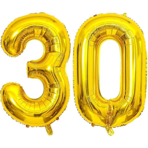 40 Inch Gold 30 Number Balloons Giant Jumbo Huge 30 Foil Mylar Helium 40-inch-gold-30-number-balloons-giant-jumbo-huge-30-foil-mylar-helium