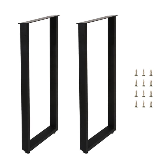 40 Inch H Shape Bar Height Table Legs, Heavy Duty Metal Bar Table Legs with Adjustable Feet, Industrial Iron Furniture Legs for Large Pub Table & DIY Furniture, 55cm Wide, Set of 2