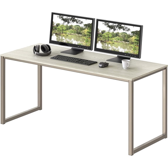 40 Inch Home Office Computer Desk, Mission Style Compact Work Desk with Powder-Coated Steel Frame & Engineered Wood Top, Easy Assembly for Home Dorm