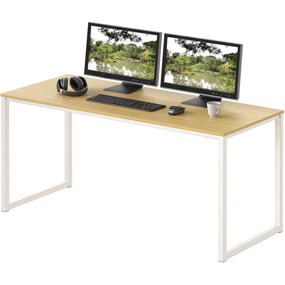 40 Inch Home Office Computer Desk, Mission Style Compact Work Desk with Powder-Coated Steel Frame & Engineered Wood Top, Easy Assembly for Home Dorm