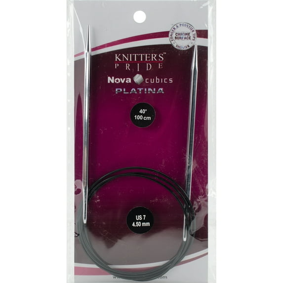Cubics Platina Fixed Circular Needles 40"-Size 7/4.5mm, Pk 1, Knitter's Pride
