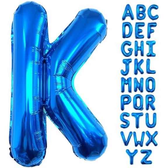 40 Inch Large Blue Letter K Balloons Big Size Jumbo Mylar Foil Helium Balloon for Birthday Party Celebration Decorations Alphabet Blue K