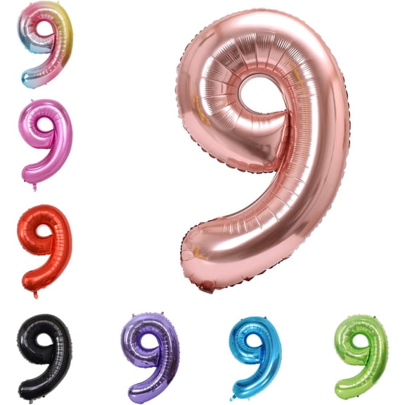 40 Inch Large Foil Helium Number Balloon Birthday Wedding Party 0-9 (Baby Blue, 9)