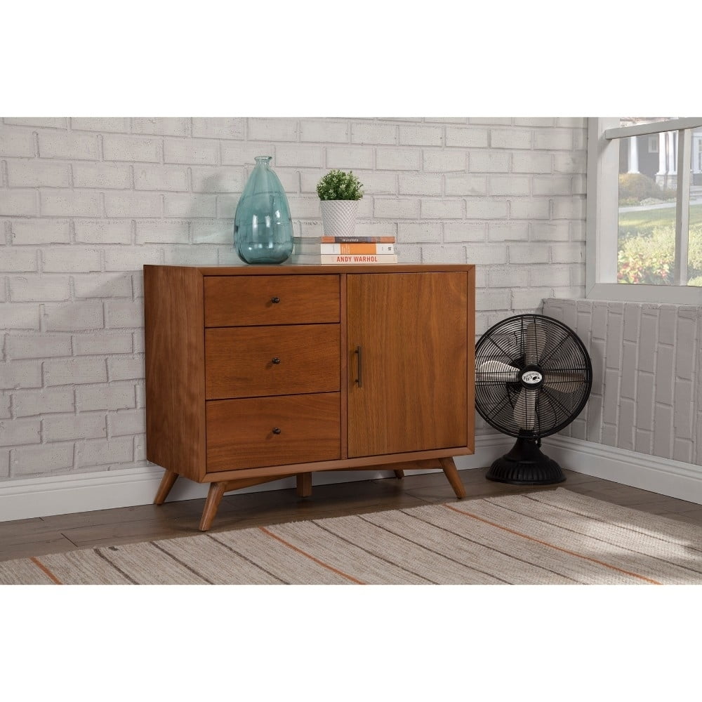 40 Inch Mahogany Wood Sideboard Cabinet Console 3 Drawers Walnut Brown Saltoro Sherpi