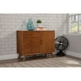 thumbnail image 1 of 40 Inch Mahogany Wood Sideboard Cabinet Console, 3 Drawers, Walnut Brown- Saltoro Sherpi, 1 of 3