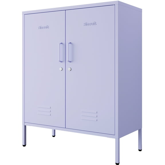 40 Inch Metal Storage Cabinet Adjustable Shelves 2 Door Lockable Lockers 3 Tiers Multipurpose Lockers Laundry Room or Utility Room Cabinet Home Purple Size: 40”H x 31.5”W x 15”D