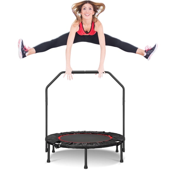 Triple Tree Mini Trampolines for Adults and Kids with Armrest Handle, 40.00" x 40.00" x 45.60"