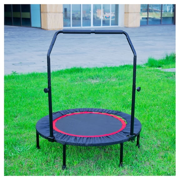 40 Inch Mini Trampoline for Adults Kids - Indoor Fitness Rebounder w/ Safety Pad - 300lbs Capacity - Cardio Workout Equipment