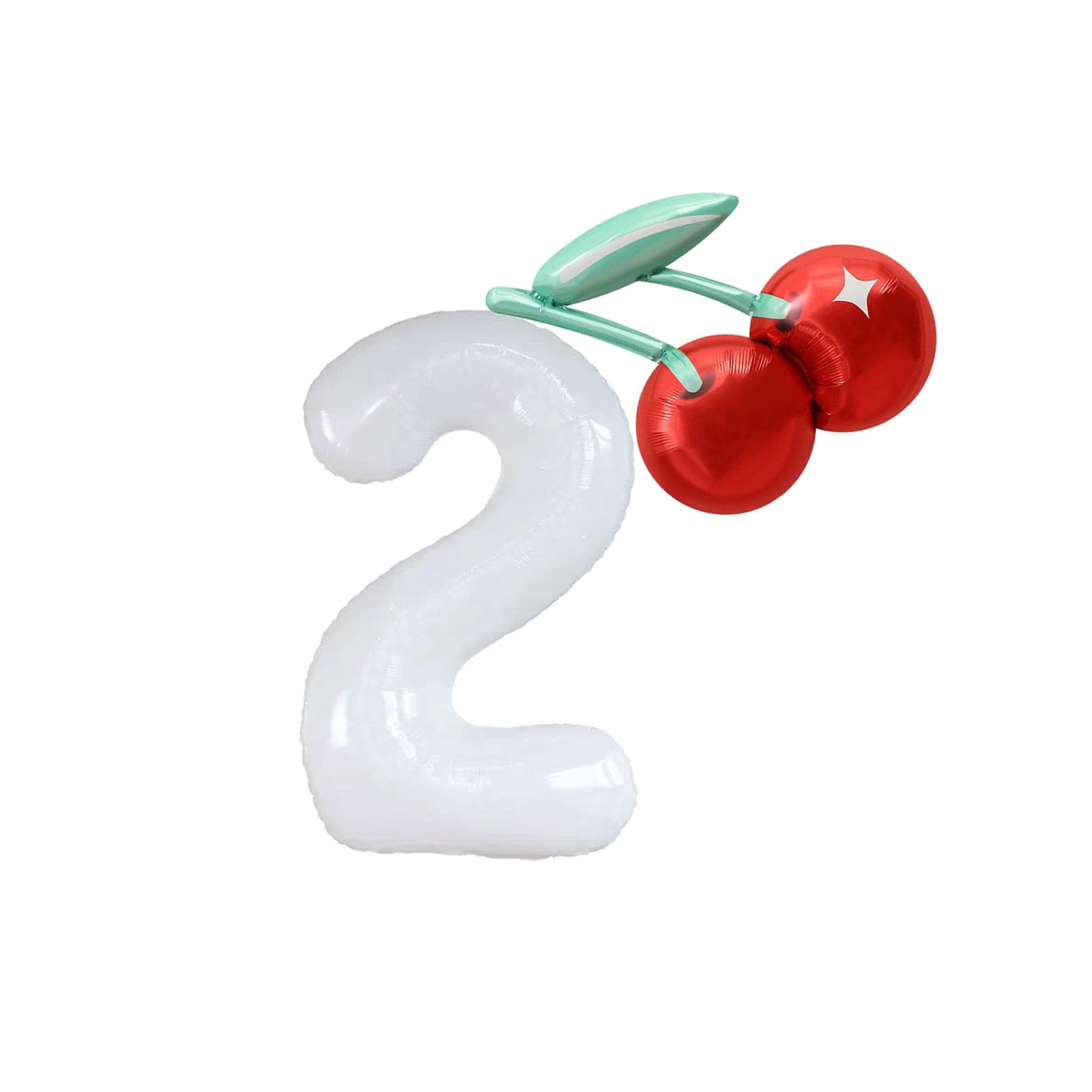 40 Inch Number 2 DHF10 Balloon and Cherry Balloon 2nd birthday ...