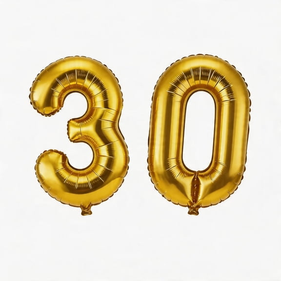 BlinkL Jumbo Gold 40 Inch Number 30 Balloons for 30th Birthday Party
