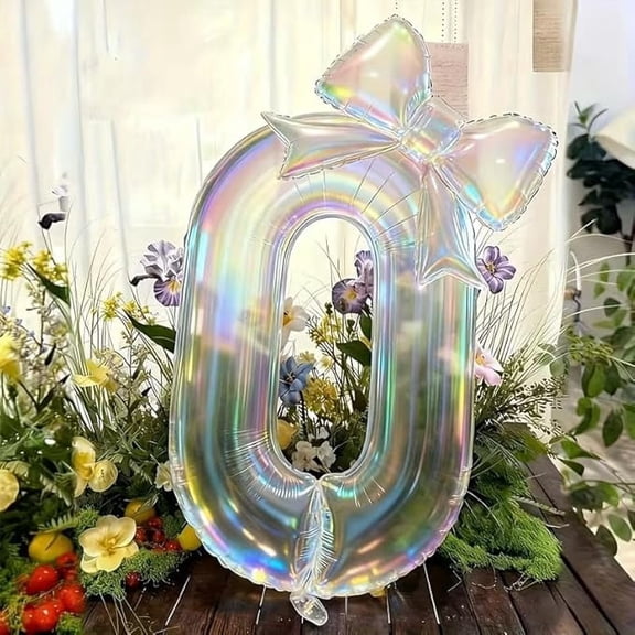 40 Inch Number Balloon 0-9, Large Foil Birthday Anniversary Decor, Giant Digital Balloon for Party Supplies(0)