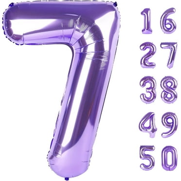 40 Inch Number Balloon Purple 7 Balloon Purple Party Decorations, 7 Number, Purple Seven Birthday, Number 7 Birthday Party Wedding Anniversary Decorations Supplies