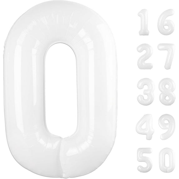 40 Inch Number Balloon White 0 Balloon Party Decorations 10 20 30 40 50 60 Giant Jumbo Foil Balloons 0 Balloon 10 Birthday Boy Girl for Birthday Party