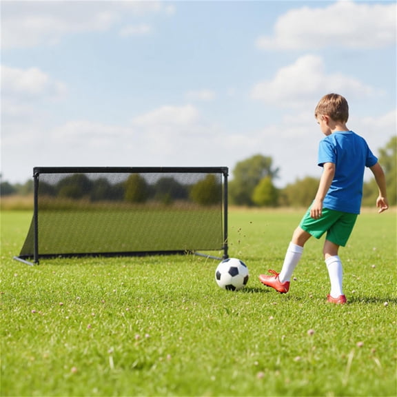 40 Inch Portable Folding Soccer Goal with Heavy Duty Metal Frame PE Net Backyard Training Practice for Kids Youth Adults Easy Setup No Tools Lightweight 7 LB Black 20 Inch Deep 18 Inch High