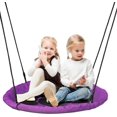 thumbnail image 1 of 40 Inch Purple Saucer Tree Swing Set for Kids Adults 800lb Weight Capacity Waterproof Flying Swing Seat Textilene Fabric with Adjustable Hanging Ropes for Outdoor Playground, Backyard, 1 of 14