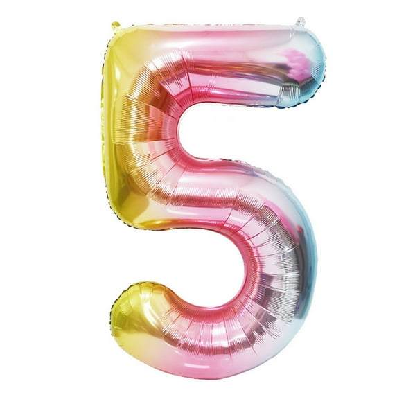 40 Inch Rainbow Numbers 3,5,6,9 Balloons Colorful Party Birthday Decorations Foil Helium Digital Balloon-Style:5th;
