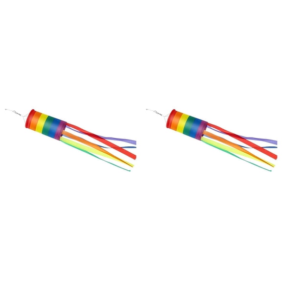 40 Inch Rainbow Windsock Bright Colorful Striped Windsock LGBT Garden Decoration Flag Rainbow Long Tail