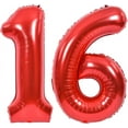 thumbnail image 1 of 40 Inch Red Large Numbers Balloons Number 16 Digital 16 Helium Balloons, Foil Mylar Big Number Balloons for Birthday Party Anniversary Supplies Decorations, 1 of 12