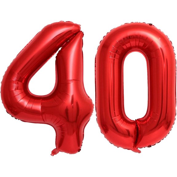 40 Inch Red Number 40 Balloons Giant 40 Balloons Red Birthday 40 Balloons 40 Birthday Anniversary Party Decorations Supplies