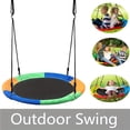 thumbnail image 1 of 40 Inch Saucer Swing for Kids Outdoor, 600 lbs Weight Capacity Round Swing w/ 900D Waterproof Oxford Cloth, Adjustable Rope, Flying Swing for Backyard & Indoor Playground, 1 of 6