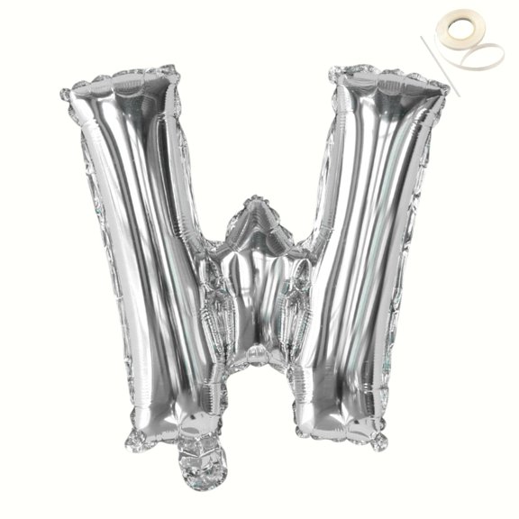 40 Inch Silver Letter W & Number Foil Balloon, Jumbo Mylar Alphabet Balloon for Birthday, Wedding, Bridal Shower, Bachelorette, Graduation, Anniversary & Party Decoration