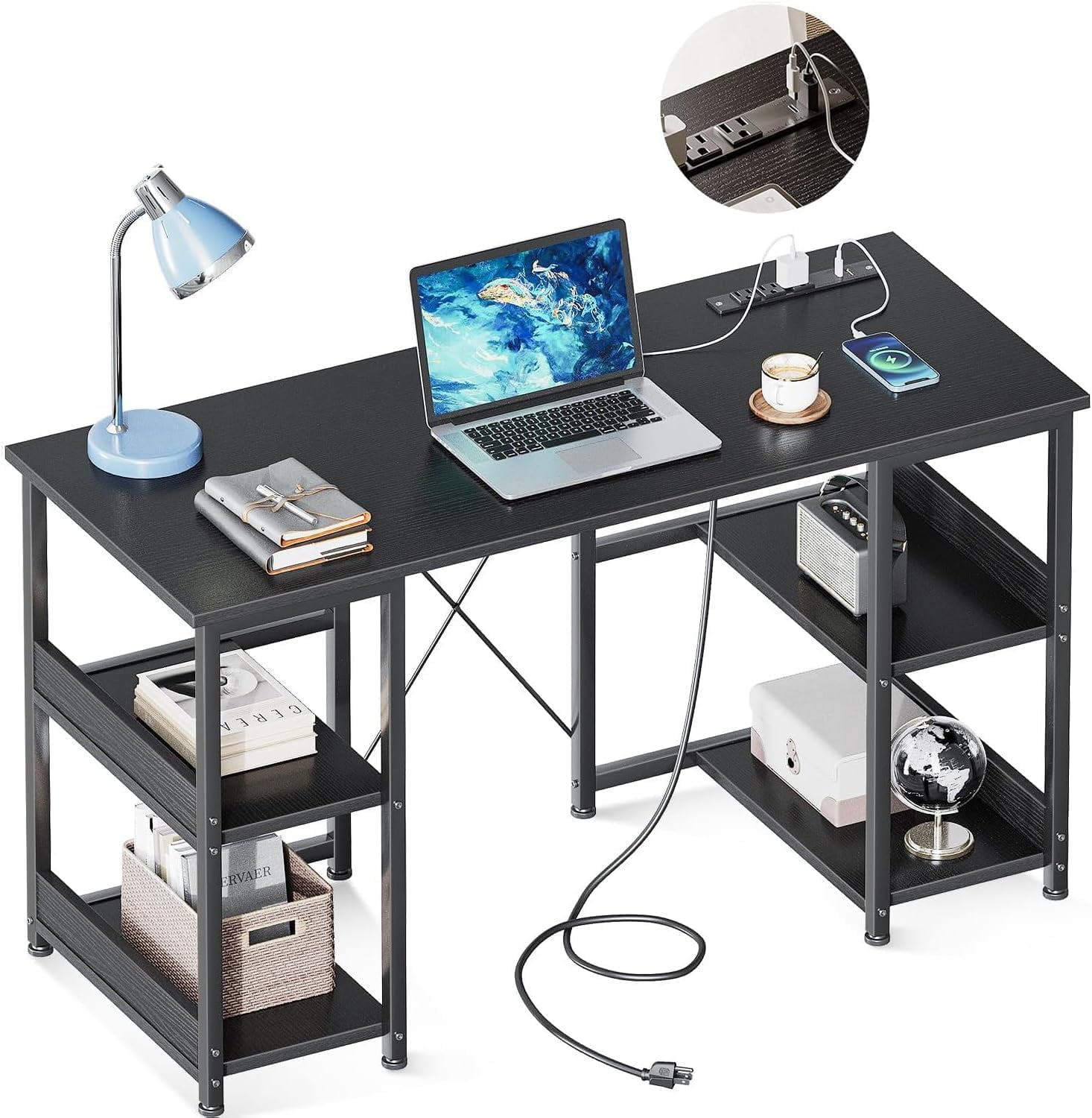40 Inch Small Computer Desk with Power Outlets & USB Charging Port