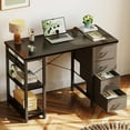 thumbnail image 1 of Casacomoda Computer Desk with Drawers & Storage Shelves, 40 Inch Corner Desk for Home Office Bedroom, Small Teen PC Desks with Fabric Drawer, Black, 1 of 9