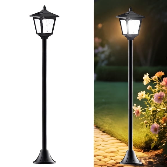 40" Solar Post Light Outdoor, LED Dusk to Dawn Waterproof Landscape Lamp for Yard & Pathway