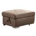 thumbnail image 1 of 40 " Storage Fabric Ottoman Block Feet Taupe Brown, 1 of 5