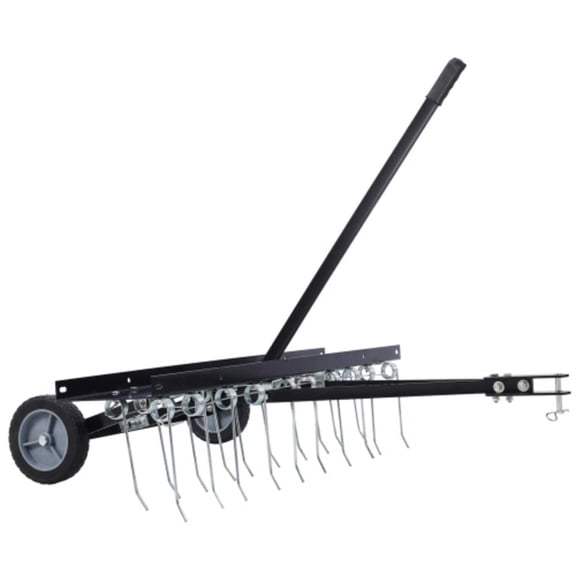 40-Inch Sweeper Dethatcher, Landscape Tractor Rake, Tine Tow Dethatcher Pull Behind Mower, Riding Mower Attachments for Outdoor Yard Tools Lawn Care
