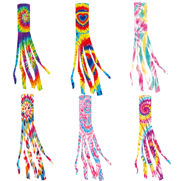 40 Inch Tie Dye Windsock Flag Rainbow Color Tails Design Windsock Rainbow Windsock Flag Outdoor Windsock Colorful Hanging Decoration for Balcony Home Garden Yard Decoration