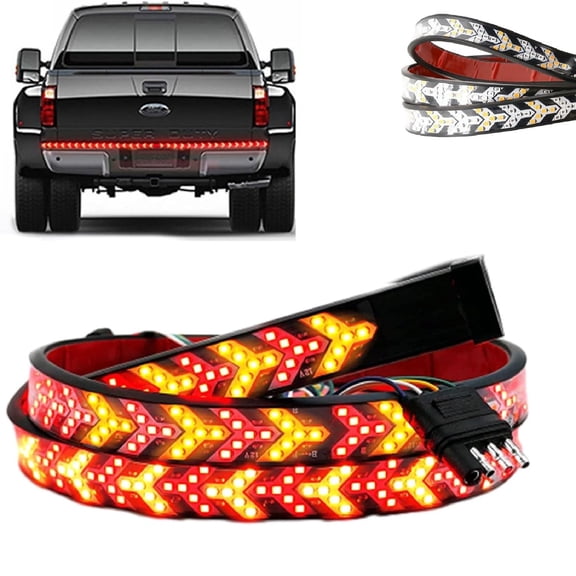 40 Inch Truck Tailgate Strip Light LED Bar, Signal Break Reverse, 40-Inch LED Tailgate Light Bar Strip,Robust Weatherproof Arrow Design Turn Signal Strip for Car,Clear Visible