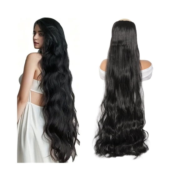40 Inch Ultra Long Wavy Hair Clip in Hair Extensions One Piece Long Thick Synthetic Hairpieces with 5 Clips for Party Cosplay and Various Occasions
