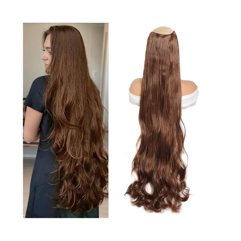 40 Inch Ultra Long Wavy Hair Clip in Hair Extensions One Piece Long Thick Synthetic Hairpieces with 5 Clips for Party Cosplay and Various Occasions
