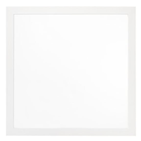 40 Inch Wall Mirror, Sleek Square Wood Frame, White