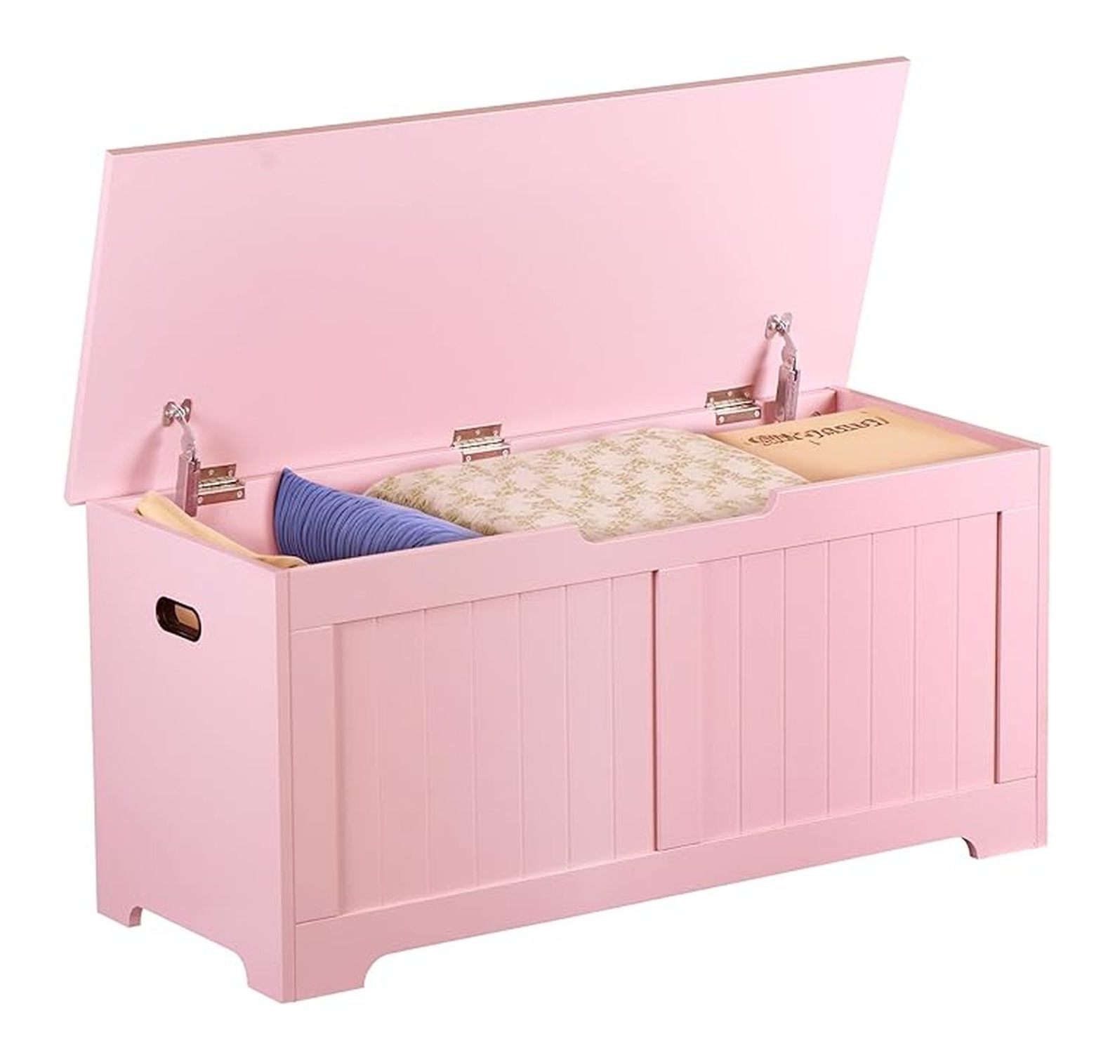 40 Inch Wooden Storage Chest, Storage Trunk w/2 Safety Hinges, Storage ...