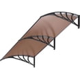 thumbnail image 1 of 40 Inch x 80 Inch Polycarbonate Window Door Awning Canopy Brown with Black Bracket for Porch Entry Weather Protection, 1 of 8