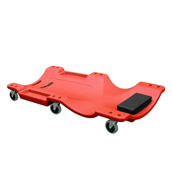 40"L X 19"W Low Profile Rolling Mechanic Auto Repair Creeper with Headrest Red For Garage Mechanic Under Car