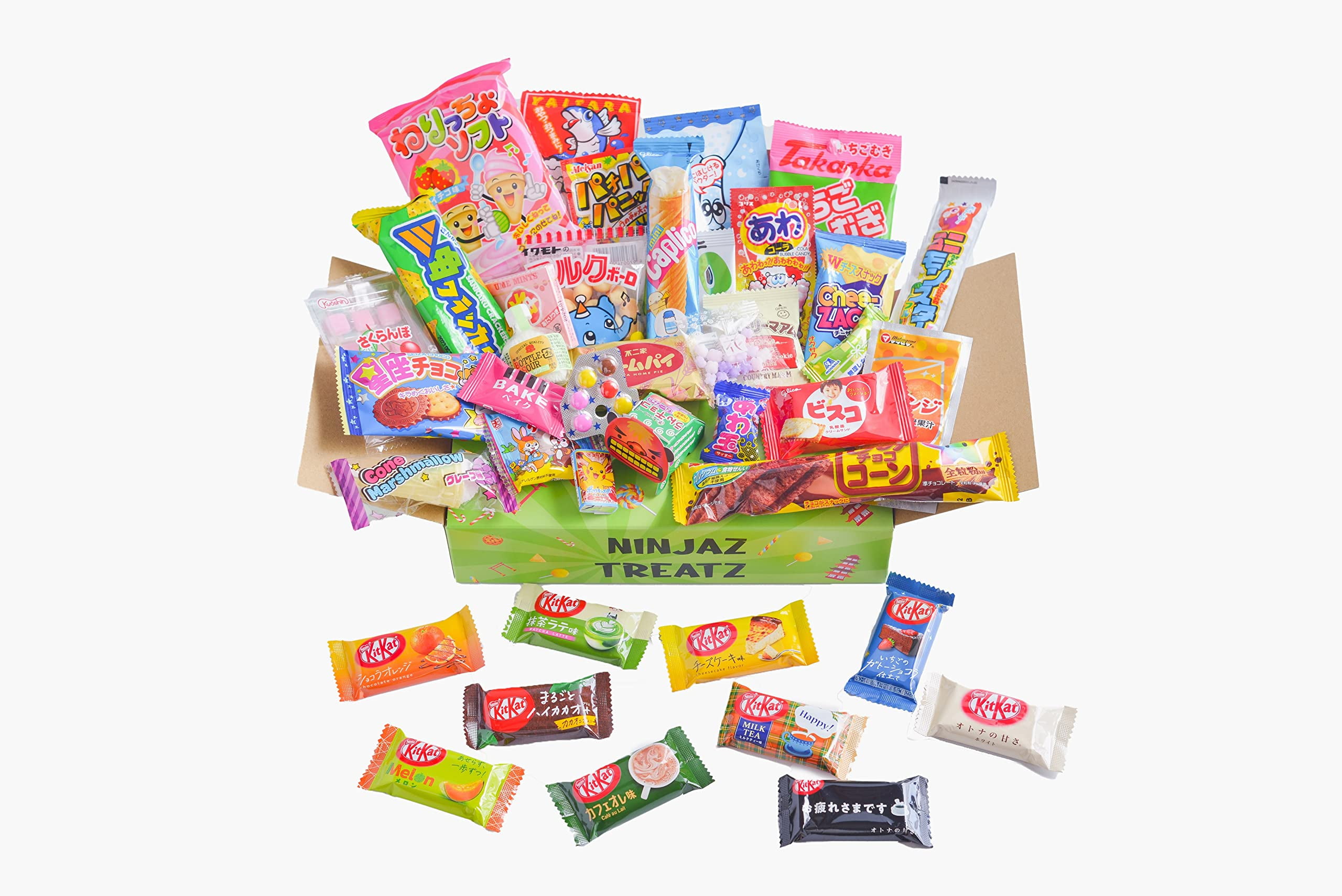 40 Japanese Snacks and ZS23 Sweets Box 30 Japanese Candy and 10 Japanese KitKat assortment
